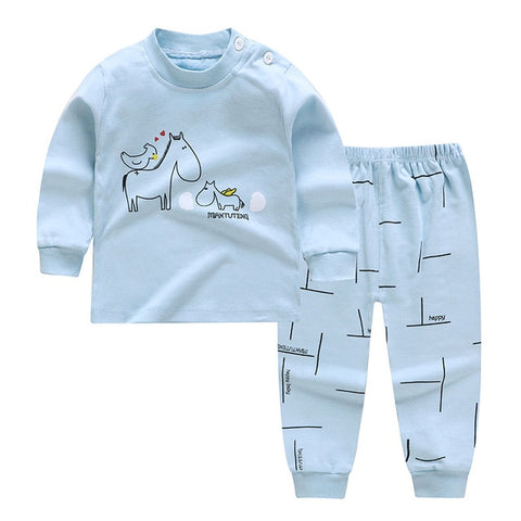 0-2year baby clothes set Winter cotton Newborn Baby boys girls Clothes 2PCS Mickey baby pajamas Unisex kids Clothing Sets