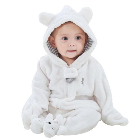 Baby Rompers Newborn Baby Girl Clothes Set Cute 3D Bear Ear Jumpsuit Baby Boy Clothes Set Rompers Warm Baby Clothing Set