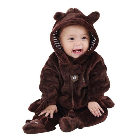 Baby Rompers Newborn Baby Girl Clothes Set Cute 3D Bear Ear Jumpsuit Baby Boy Clothes Set Rompers Warm Baby Clothing Set