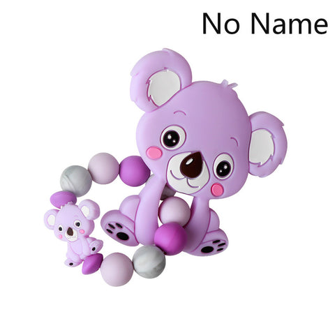 Baby Teether Bracelet Food Grade Silicone Chews Nurse Gift Toys Koala Teething Necklace pacifier clip with name DIY BABY custom