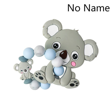 Baby Teether Bracelet Food Grade Silicone Chews Nurse Gift Toys Koala Teething Necklace pacifier clip with name DIY BABY custom