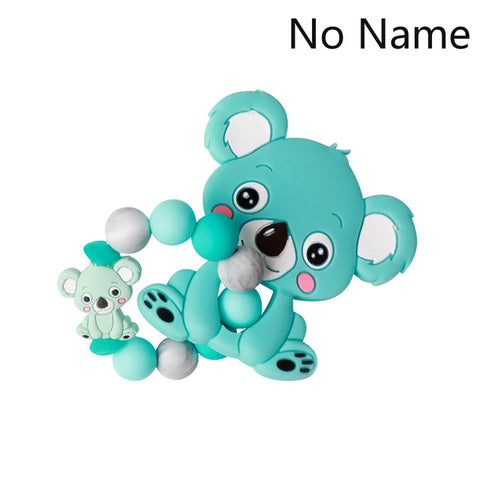 Baby Teether Bracelet Food Grade Silicone Chews Nurse Gift Toys Koala Teething Necklace pacifier clip with name DIY BABY custom