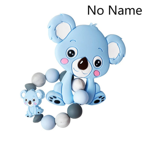 Baby Teether Bracelet Food Grade Silicone Chews Nurse Gift Toys Koala Teething Necklace pacifier clip with name DIY BABY custom