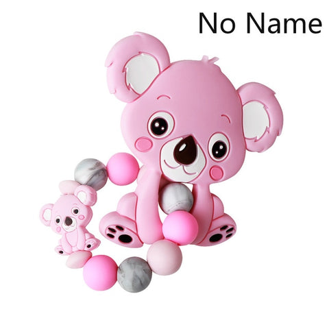 Baby Teether Bracelet Food Grade Silicone Chews Nurse Gift Toys Koala Teething Necklace pacifier clip with name DIY BABY custom