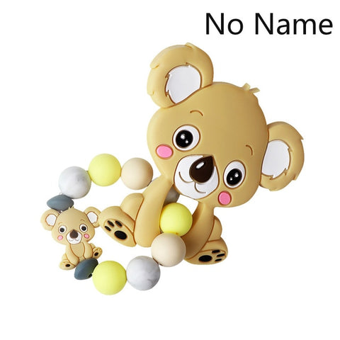 Baby Teether Bracelet Food Grade Silicone Chews Nurse Gift Toys Koala Teething Necklace pacifier clip with name DIY BABY custom