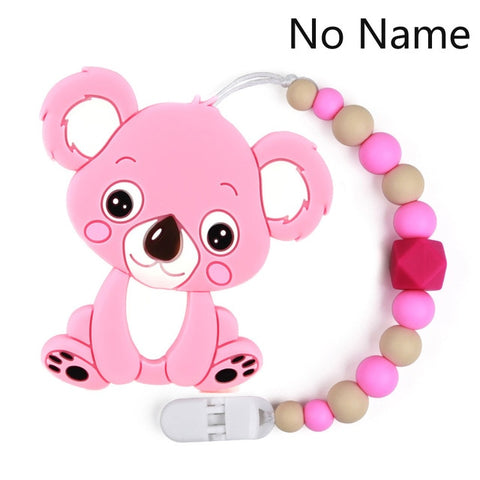 Baby Teether Bracelet Food Grade Silicone Chews Nurse Gift Toys Koala Teething Necklace pacifier clip with name DIY BABY custom