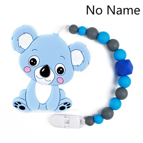 Baby Teether Bracelet Food Grade Silicone Chews Nurse Gift Toys Koala Teething Necklace pacifier clip with name DIY BABY custom