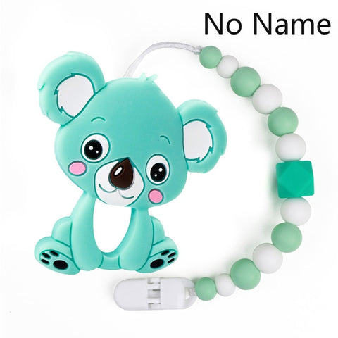 Baby Teether Bracelet Food Grade Silicone Chews Nurse Gift Toys Koala Teething Necklace pacifier clip with name DIY BABY custom