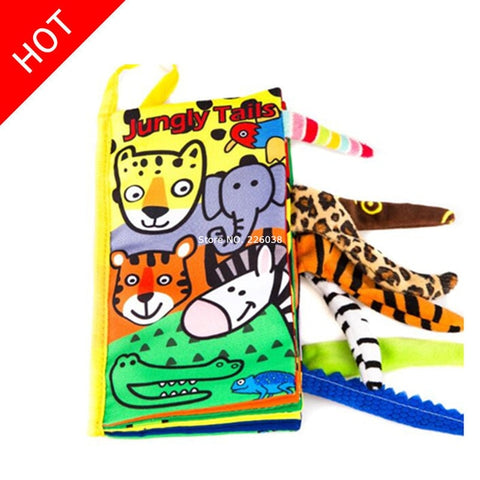 Baby Toys Infant Baby Book Early Development Cloth Books For Kids Learning Education Activity Books Animal Tails Dinosaur SZ04