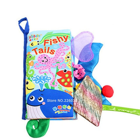 Baby Toys Infant Baby Book Early Development Cloth Books For Kids Learning Education Activity Books Animal Tails Dinosaur SZ04