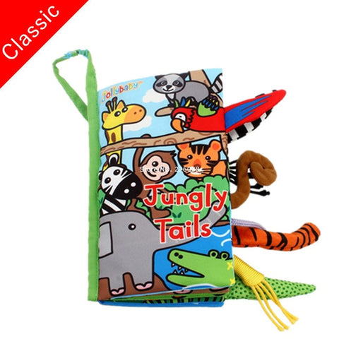 Baby Toys Infant Baby Book Early Development Cloth Books For Kids Learning Education Activity Books Animal Tails Dinosaur SZ04