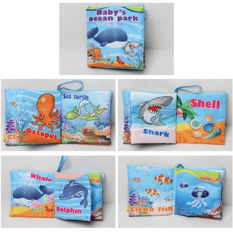 Baby Toys Infant Baby Book Early Development Cloth Books For Kids Learning Education Activity Books Animal Tails Dinosaur SZ04