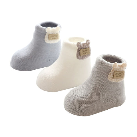 3 Pairs Winter New Baby Socks For Girls Boys Warm Thick Infant Cotton Socks Newborn Slipper Shoes Boots Clothing Accessories