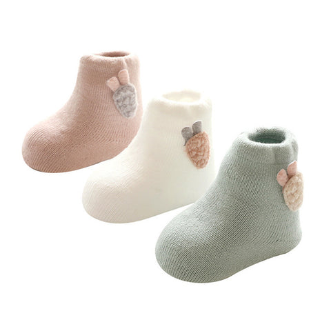 3 Pairs Winter New Baby Socks For Girls Boys Warm Thick Infant Cotton Socks Newborn Slipper Shoes Boots Clothing Accessories