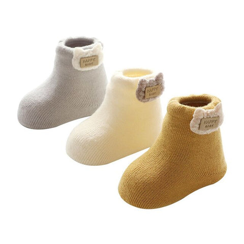 3 Pairs Winter New Baby Socks For Girls Boys Warm Thick Infant Cotton Socks Newborn Slipper Shoes Boots Clothing Accessories