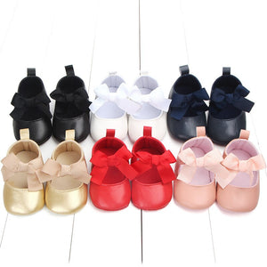 CYSINCOS Baby Girls Anti-slip First Walkers Cute Solid Bow Shoes Christening Baptism Shoes Clothing Accessory Infant Moccasins