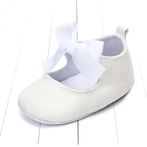 CYSINCOS Baby Girls Anti-slip First Walkers Cute Solid Bow Shoes Christening Baptism Shoes Clothing Accessory Infant Moccasins