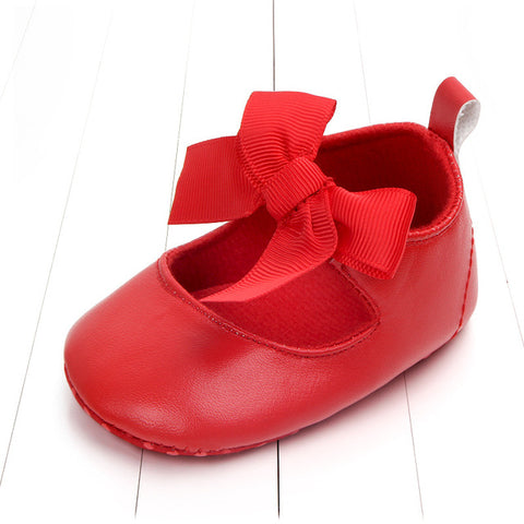 CYSINCOS Baby Girls Anti-slip First Walkers Cute Solid Bow Shoes Christening Baptism Shoes Clothing Accessory Infant Moccasins