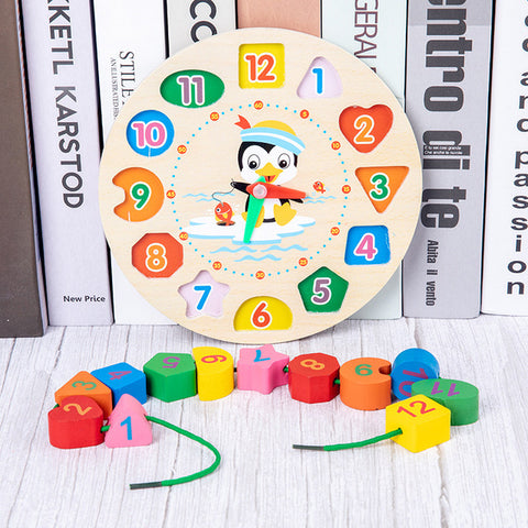 HOT SALE Baby Toys Colorful Wooden Blocks Baby Music Rattles Graphic Cognition Early Educational Toys For Baby 0-12 Months