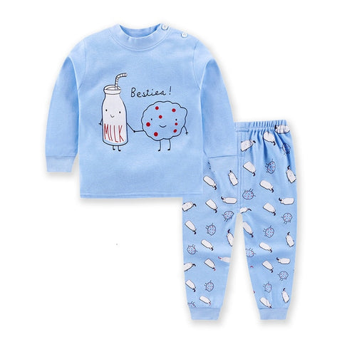 Children Clothing Sets 2019 Autumn Winter 2pcs Set Christmas Outfits 0-6 Year Kids Clothes Toddler Baby Girls Boys Cartoon Sets