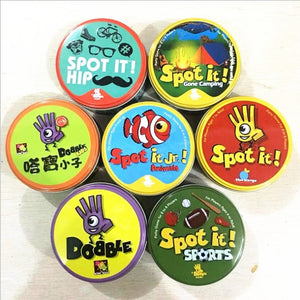 spot it  and dobble card game table