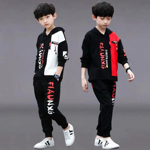 2019 Boys Clothes Set Sweatshirt Pants 2 Piece Outfit Autumn Winter Kids Sport Suit Hooded Children Clothing 7 8 9 10 11 12 Year