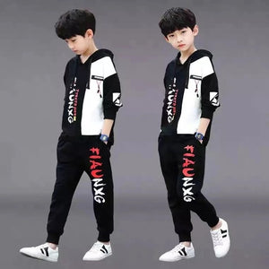 2019 Boys Clothes Set Sweatshirt Pants 2 Piece Outfit Autumn Winter Kids Sport Suit Hooded Children Clothing 7 8 9 10 11 12 Year