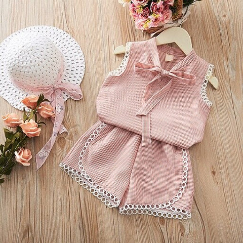 Summer 2019 Kids Clothes Girls clothes Girls Sets Girls Clothing Sets 2pcs T-shirt Tops Shorts Kids Suit children clothing