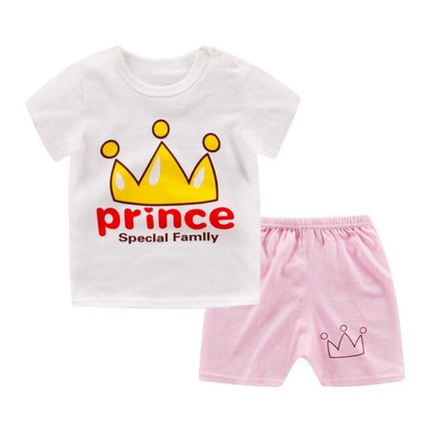 2Pcs Kids Girl Cartoon Clothes Set Cotton Kids Summer Short Sleeve Children\'s Clothing Tops+Shorts Clothing Set 1-5Y