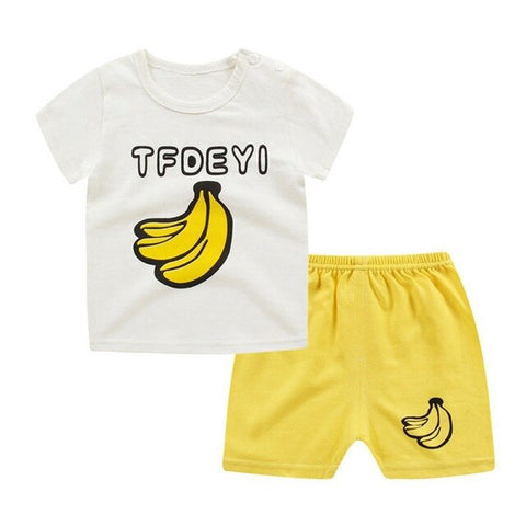 2Pcs Kids Girl Cartoon Clothes Set Cotton Kids Summer Short Sleeve Children\'s Clothing Tops+Shorts Clothing Set 1-5Y