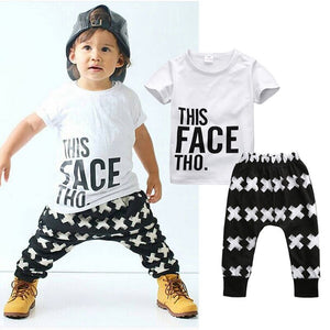 New 2019 summer girls boys children clothing set baby clothes short sleeve T-shirt pant kids Casual clothes suit