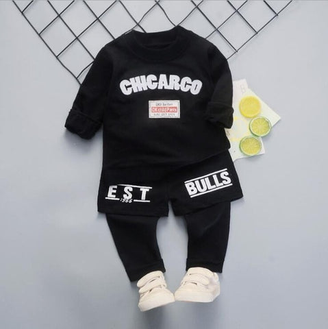 2019 New Spring Baby Boys Tracksuit Kids Long Sleeve Leisure letters Top Pants 2pcs Children Clothing Infant Sets Sport Suits