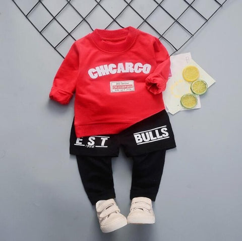 2019 New Spring Baby Boys Tracksuit Kids Long Sleeve Leisure letters Top Pants 2pcs Children Clothing Infant Sets Sport Suits