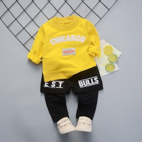 2019 New Spring Baby Boys Tracksuit Kids Long Sleeve Leisure letters Top Pants 2pcs Children Clothing Infant Sets Sport Suits