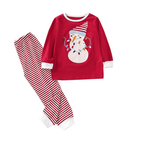 Baby Kids Girls Christmas Cartoon Print Sister Family Matching Sleepwear Long Sleeve Blouse+Pants Romper Pajamas