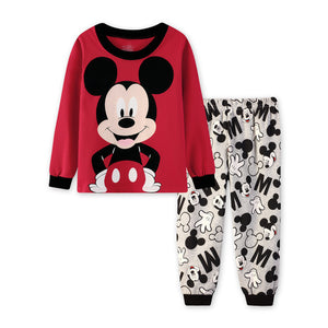 Children Cartoon Mickey Pajamas Clothing Sets Girls Casual long-sleeved Blouse+pant two-piece Suit Set Boys Kids Sleepwear Sets