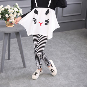 2018 New Girls clothes Sets Pattern Cat Lovely print Children Tracksuit kids clothing suit baby Long sleeve t shirt+pant 2pcs