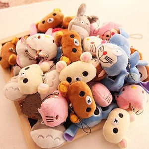 Cartoon Plush Toys Children's Party Gift Key Button Plush Toys Mini Plush Dolls Small Hanging Toys Wholesale