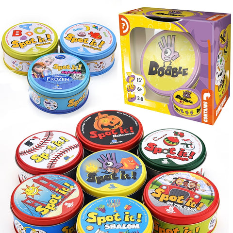 Halloween Dobbles Spot Cards It Hip 17 English Version on Road Board Game High Quality Original Edition Animals metal Tin box