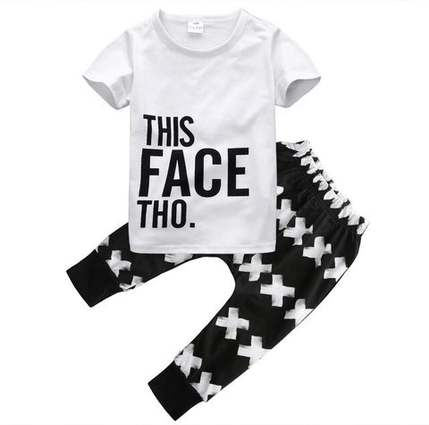 Kid Clothing Sets Toddler Kids Baby boy Summer Outfits Sports Clothes Letter T-shirt Tops+Harem Pants 2pcs Set