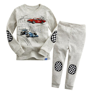 Cool Racing Car Kids Pajamas Boys Nightwear Children Clothing Baby Sleepwear Cartoon Autumn Winter Outfits Boys Clothes Set