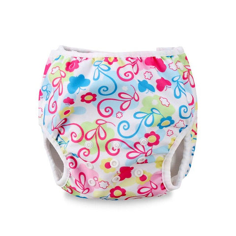 Cute Adjustable Infant Baby Cloth Diapers Summer Cartoon Swim Diaper Trunks Waterproof Swimwear Baby Clothes Accessories