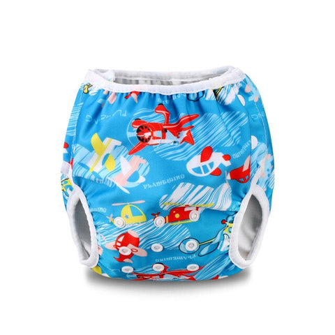 Cute Adjustable Infant Baby Cloth Diapers Summer Cartoon Swim Diaper Trunks Waterproof Swimwear Baby Clothes Accessories