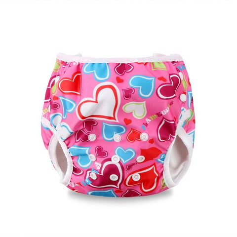 Cute Adjustable Infant Baby Cloth Diapers Summer Cartoon Swim Diaper Trunks Waterproof Swimwear Baby Clothes Accessories