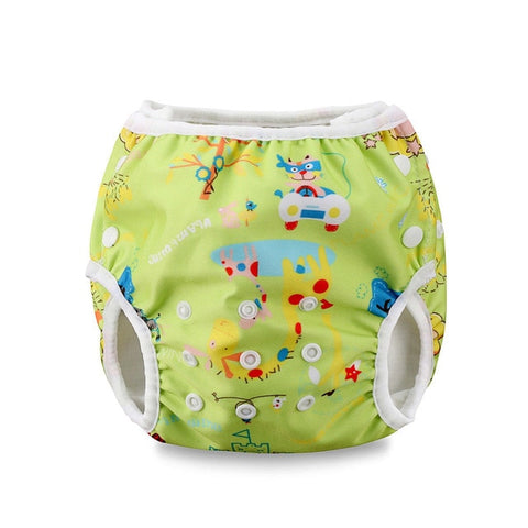 Cute Adjustable Infant Baby Cloth Diapers Summer Cartoon Swim Diaper Trunks Waterproof Swimwear Baby Clothes Accessories