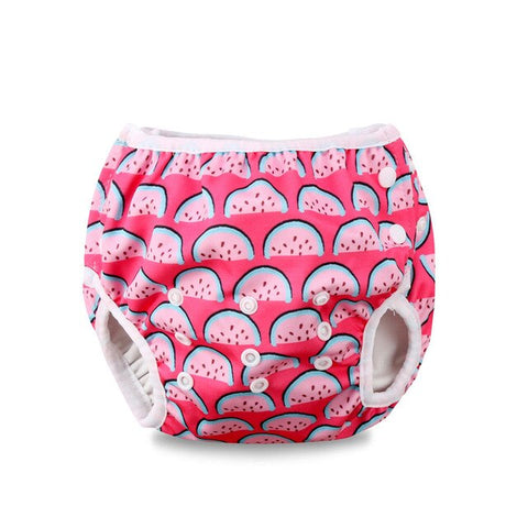 Cute Adjustable Infant Baby Cloth Diapers Summer Cartoon Swim Diaper Trunks Waterproof Swimwear Baby Clothes Accessories