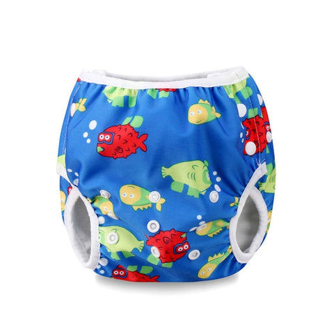 Cute Adjustable Infant Baby Cloth Diapers Summer Cartoon Swim Diaper Trunks Waterproof Swimwear Baby Clothes Accessories