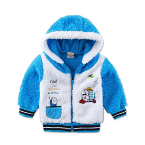 Children Long Sleeve Boys and Girls Jacket Hoodie Coral Fleece Warm Autumn and Winter Clothes for Baby 2019 New Style Clohing