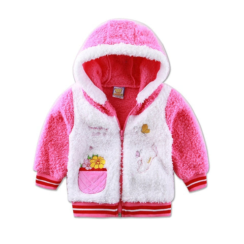 Children Long Sleeve Boys and Girls Jacket Hoodie Coral Fleece Warm Autumn and Winter Clothes for Baby 2019 New Style Clohing