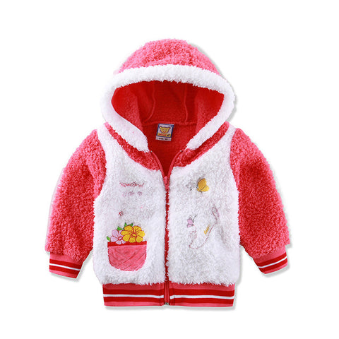 Children Long Sleeve Boys and Girls Jacket Hoodie Coral Fleece Warm Autumn and Winter Clothes for Baby 2019 New Style Clohing